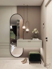 Capsule shape modern dressing table