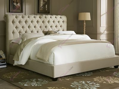 ASH WHITE TUFTED BED