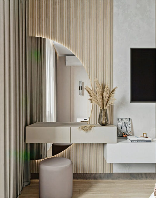 Wall panel Modern Dressing table with stool