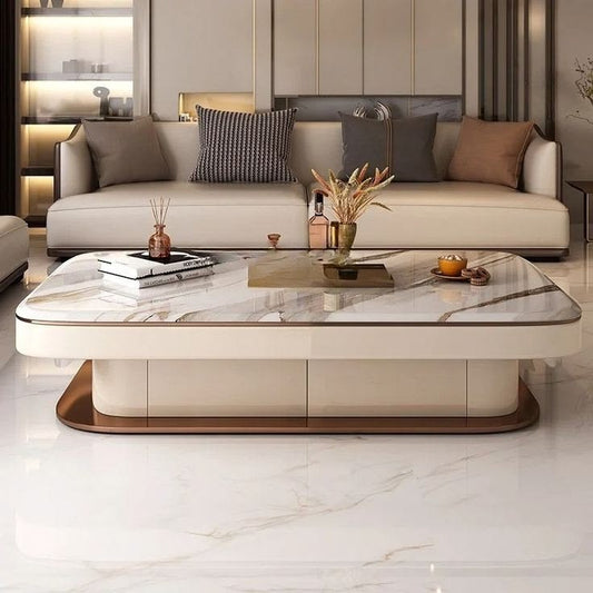 Square Centre table marble look