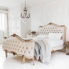 dotted white theme tufted bed