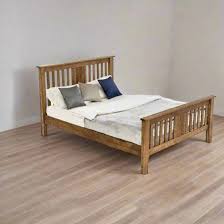 King Size Teak Wood Bed Frame With Slatted Head Board