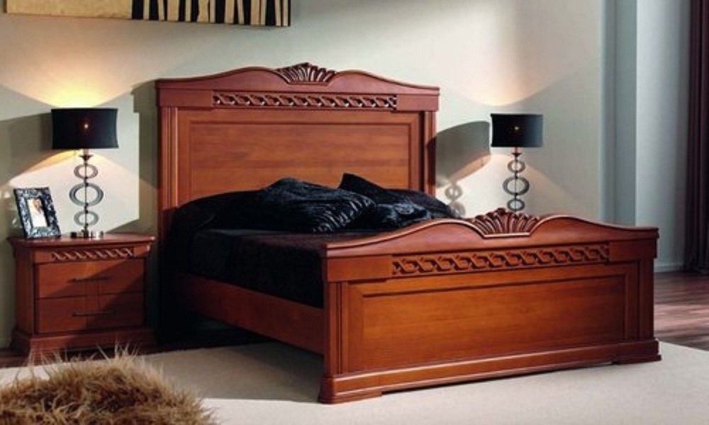 Double polished Teak wood King size bed