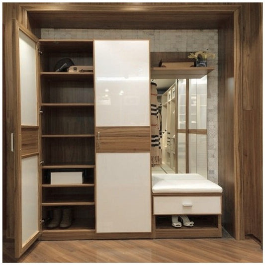 wooden pu polish color wardrobe